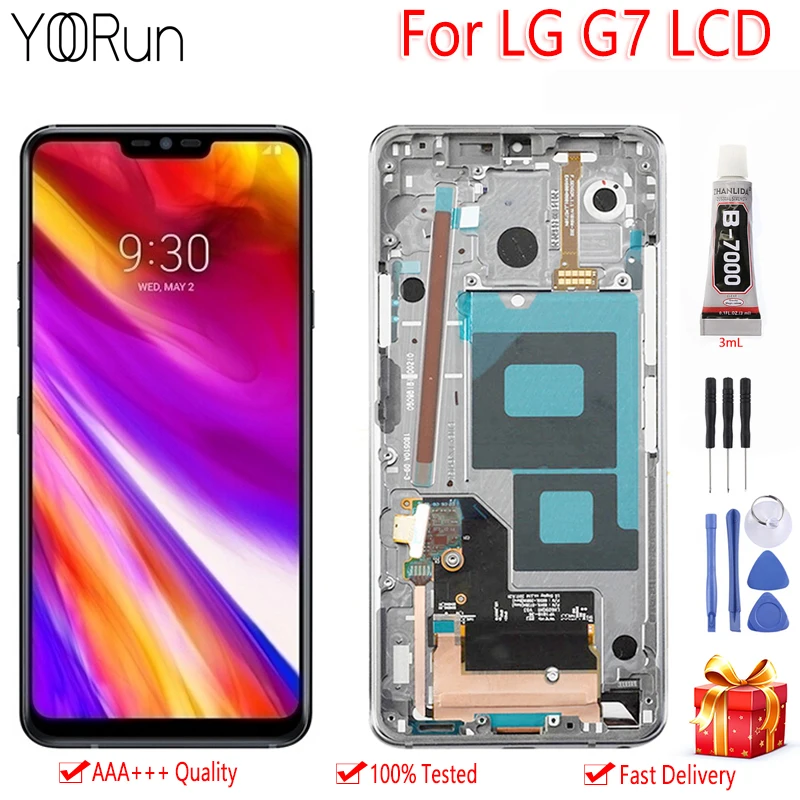 

6.1" Original Display For LG G7 ThinQ LCD Touch Screen With Frame Assembly Digitizer Replacement For LG G7 LCD G710 G710EM