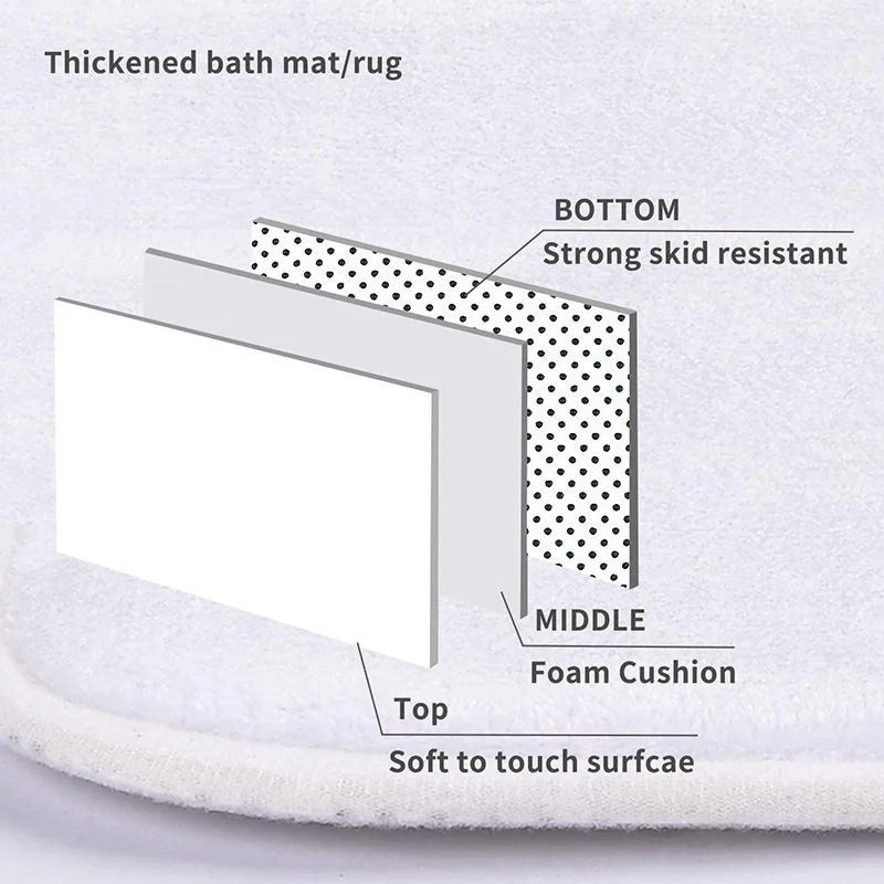 Zeegle Polyester Waterproof Shower Curtain and Bath Mat Set Absorbent Toilet Mat Non-slip Floor Carpet Rug Bathroom Carpet Rug