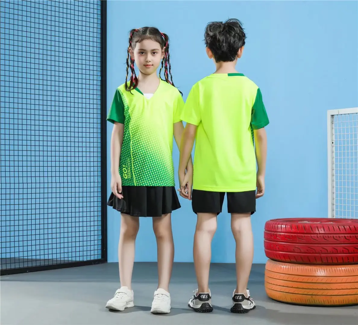 Sports Quick Dry Breathable Badminton Shirt,kids Girls and boys Table Tennis volleyball Team Game Running Training Polo T Shirts