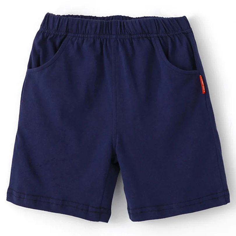 Шорты для мальчиков; однотонные хлопковые пляжные шорты для мальчиков; спортивные штаны; детские брюки с эластичной резинкой на талии; летняя одежда для малышей - Цвет: E