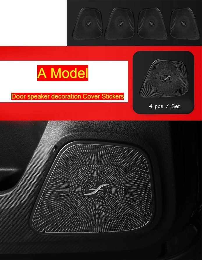 Автомобильный Стайлинг аудио динамик авто дверь громкий динамик Декоративные Чехлы наклейки для Mercedes Benz A класс W177 аксессуары для интерьера - Название цвета: A Model Black