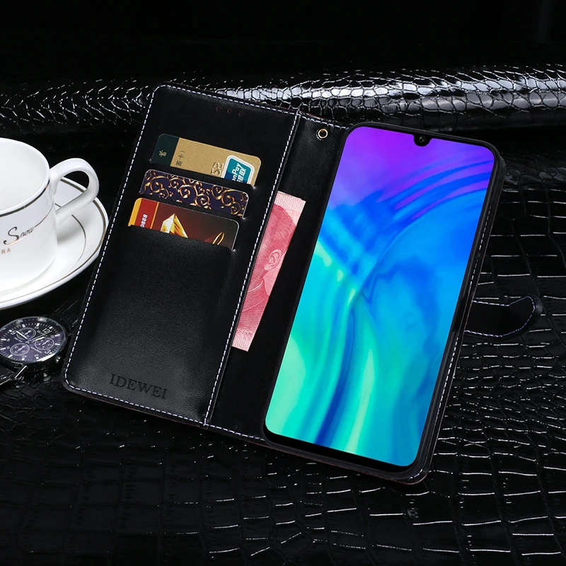 Кожаный чехол книжка с текстурой крокодила для Huawei Honor 20i|Чехлы-портмоне| |