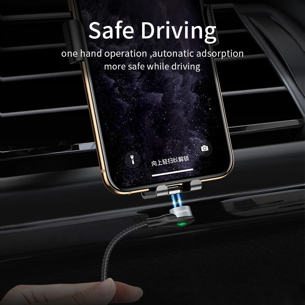 Twitch 90 degree Magnetic USB Type C Cable usb c Fast Charging Magnetic Charger usb-c For Samsung A50 Xiaomi Huawei Type-c cable