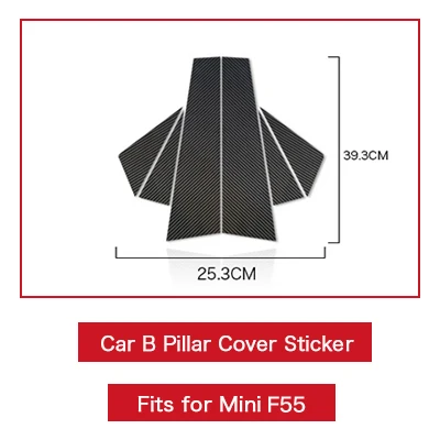 AMBERMILE наклейка из настоящего углеродного волокна для автомобиля, внутренняя отделка, наклейка s для Mini Cooper F54 F55 F56 JCW F57 Countryman F60, аксессуары - Название цвета: M-F55