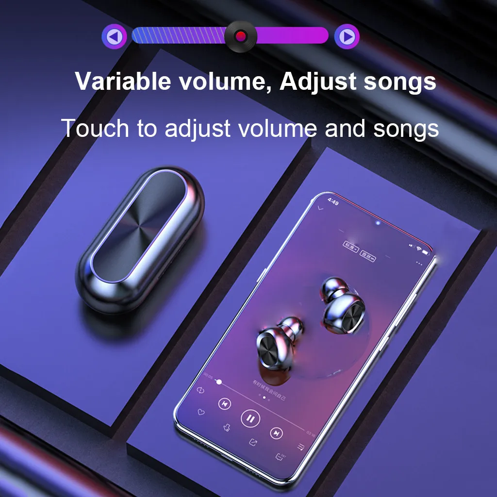 Ouhaobin TWS беспроводные наушники Bluetooth 5,0 Спортивная гарнитура портативная зарядная коробка стерео звук наушники для телефона