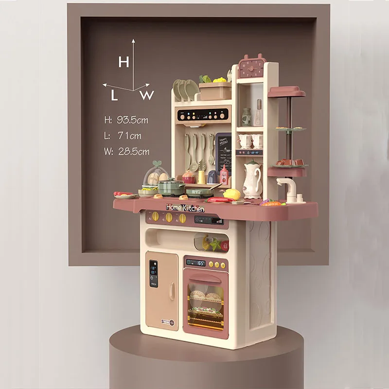 Kitchen Toys Infant Shining 93cm Kids Play House Kitchenware Set 65pcs Pretend Play Simulation Children's Cooking