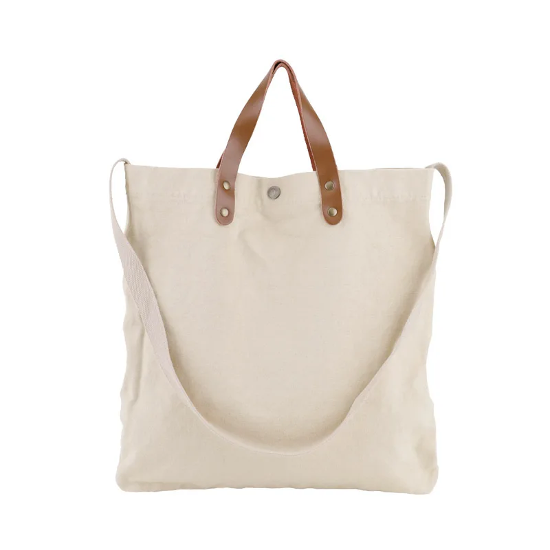 

Ougger Large Handbags High Quality Women's Shoulder Bag Summer White Canvas Simple England Style Large Capacity Bag for Shopping