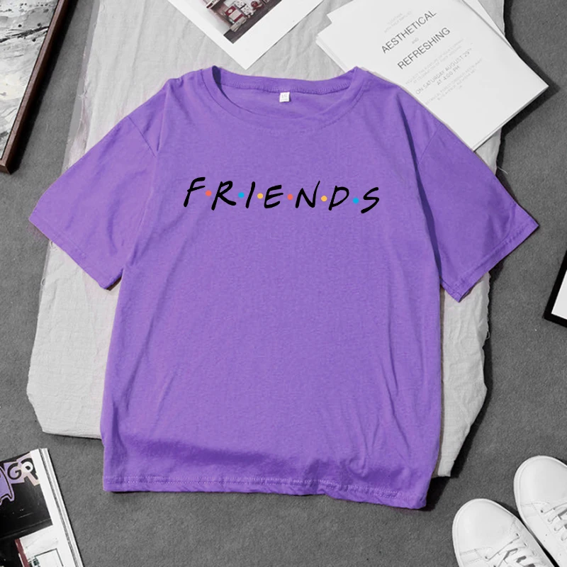 Летняя и осенняя женская футболка с длинными рукавами надписью FRIENDS повседневная