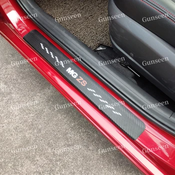 

For Mg Zs Auto Door sill Plate Accessories styling Carbon Fibre Texture Leather PU Car Pedal Sticker Protector 2017 2020 2019