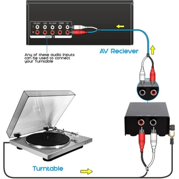 

PP900 Ultra-Compact Phono Preamp Preamplifier RCA Input Output Signal Amplifier