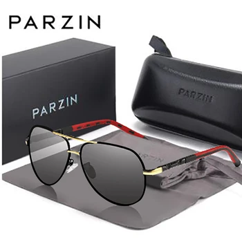 

PARZIN Polarized Sunglasses Men Metal Frame Retro Sunglasses Driving Sun Glasses UV400 Lens Spring Hinge Gafas De Sol Hombre