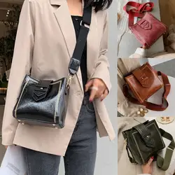 Женская роскошная дизайнерская накладная Пряжка, сумки-мешки с заклепками, одноцветная кожаная широкополосная сумка-мессенджер, сумка на