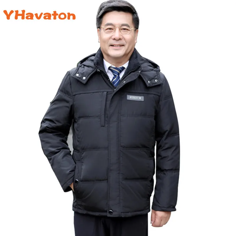 

Fashion Warm Thick Winter 90% White Duck Down Jacket For Men Coat Detachable Hooded Warm Men's Parka Coat Men Windproof Parka
