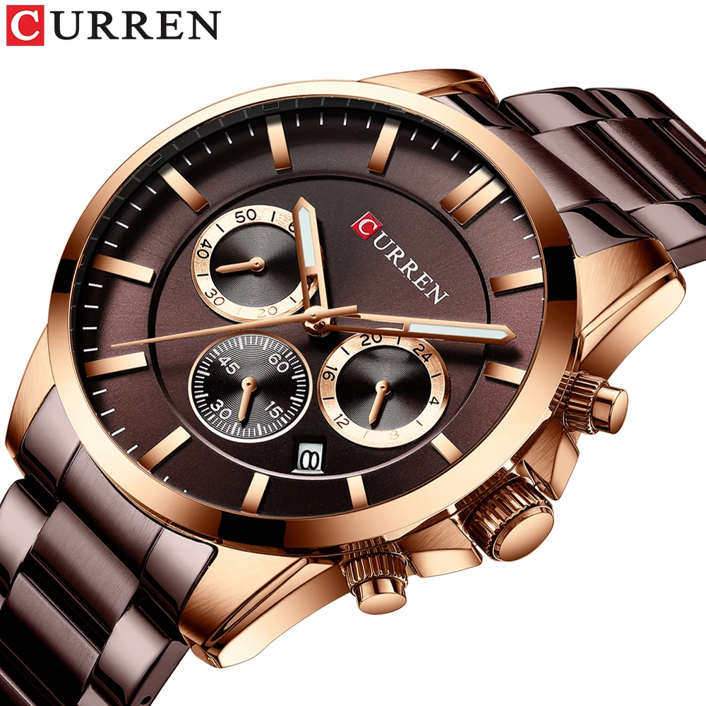 New CURREN Top Brand Sport Watch Men Fashion Casual Men Quartz Wristwatch Business Gentlemen Stainless Steel Military Clock Male