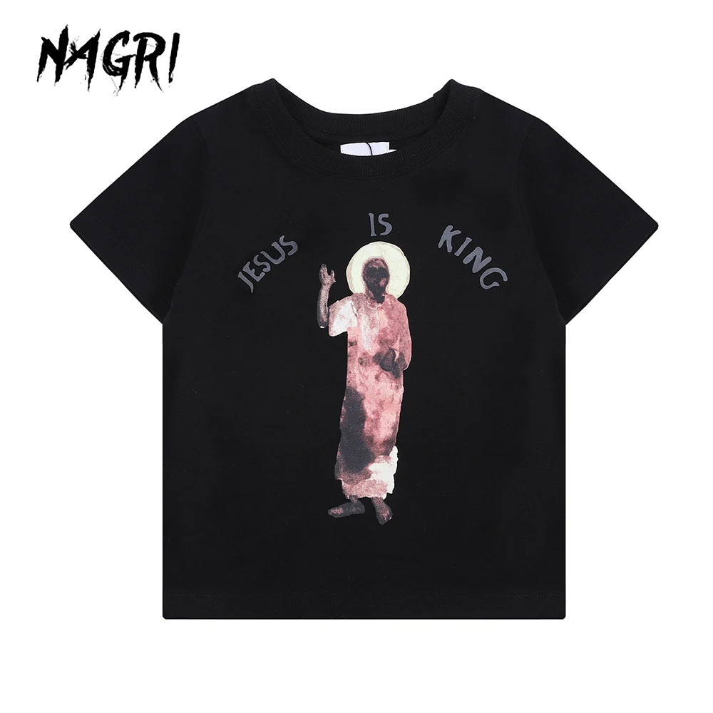 NAGRI Kanye Jesus Is King/Детская футболка с короткими рукавами хлопковые футболки круглым вырезом для мальчиков и