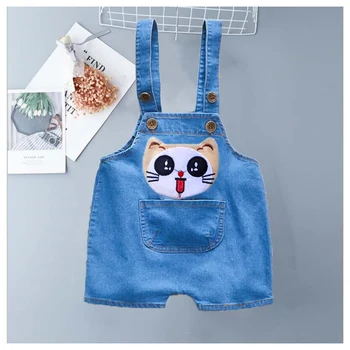 

DIIMUU Summer Fashion Kids Baby Girls Overalls Clothing Casual Denim Pants For Girl Child Fashion Jeans Short Trousers Clothes