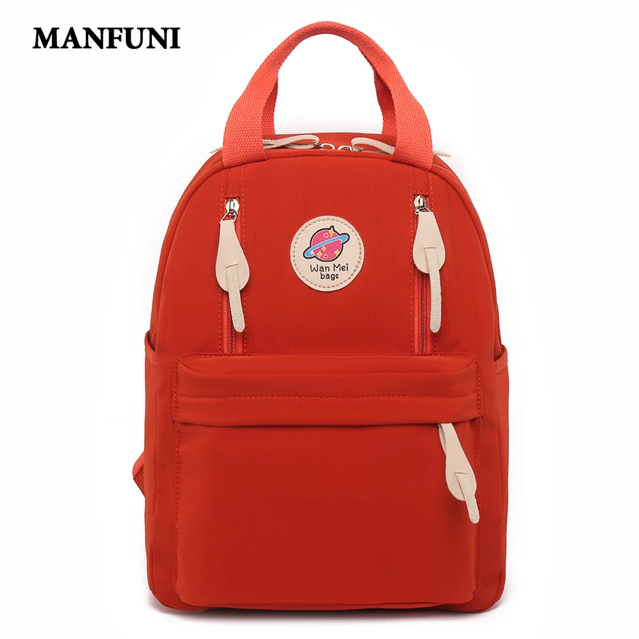 

New Backpack Teenage Girls Schoolbag Waterproof Nylon Women Backpack Female Ring Buckle Travel Backpack Vertical Zipper Mochila