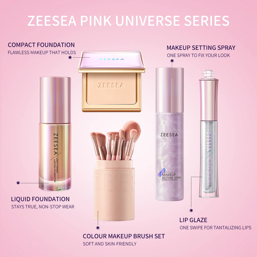 ZEESEA Press Powder Metaverse Pink Series Long Lasting Foundation New