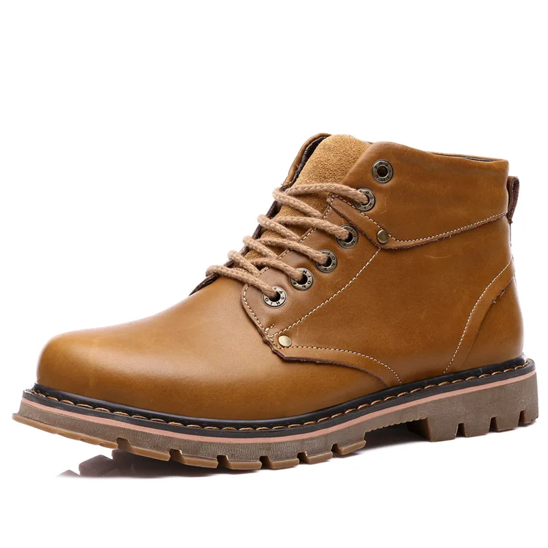 

Autumn New Style Genuine Leather Martin Boots England Fashion Workwear Leather Boot Trend Hight-top Versatile Retro Fashionable