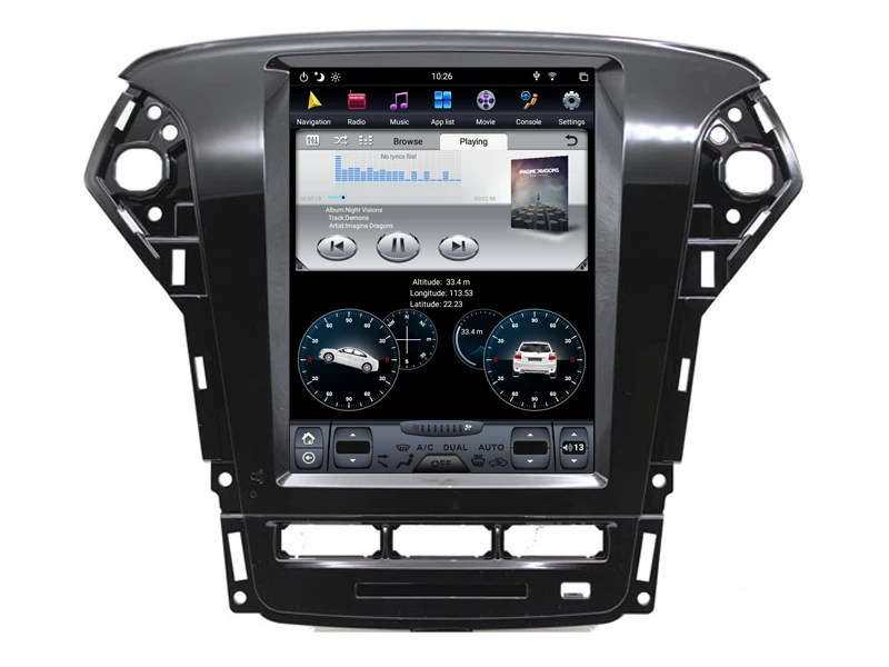 10," вертикальный экран радио плеер для Ford Mondeo 2011 gps bluetooth навигация шесть ядер 32 Гб rom Android 8,1 Автомобильный мультимедийный