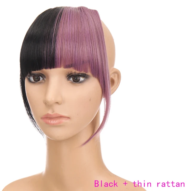 TALANG Neat Front Fringe Clip In  Hair Bangs  Hair Extensions Sweeping Side Blunt Bang Natural Black Brown Hairpieces WL36