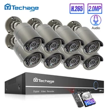 H.265 POE CCTV система 8CH 1080P NVR комплект до 16CH 2.0MP аудио IP камера ИК Открытый P2P видео безопасности наблюдения комплект 2 ТБ HDD