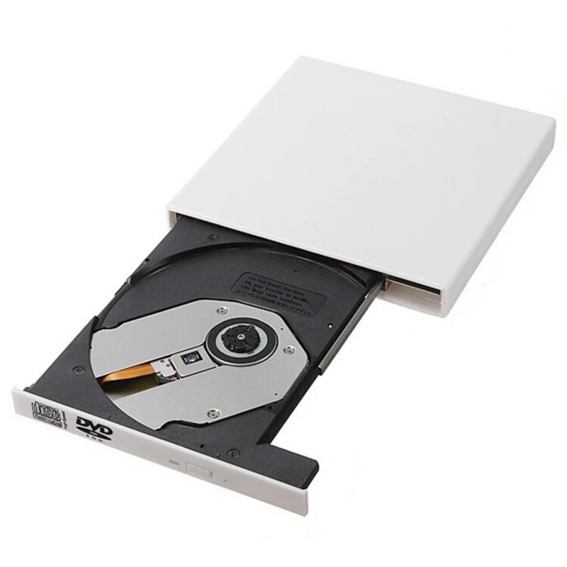 YiYaYo Внешний DVD rom Оптический привод USB 2,0 CD/dvd-rom CD-RW плеер горелка тонкий портативный ридер рекордер portátil для ноутбука - Цвет: White