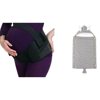 

Pregnant Women Belly Belt Black XL & Newborn Baby Stroller Sleeping Bag Cartoon Fox Envelope Autumn Woven Gray