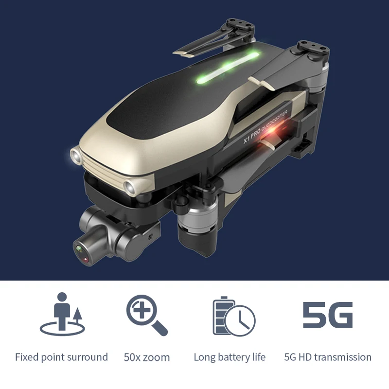 GPS X1PRO GPS UAV Quadcopter With 4K/1080P HD Wide Angle Camera Foldable Altitude Hold Durable RC Drone GPS X1PRO GPS UAV Quadcopter With 4K/1080P HD Wide Angle Camera Foldable Altitude Hold Durable RC Drone