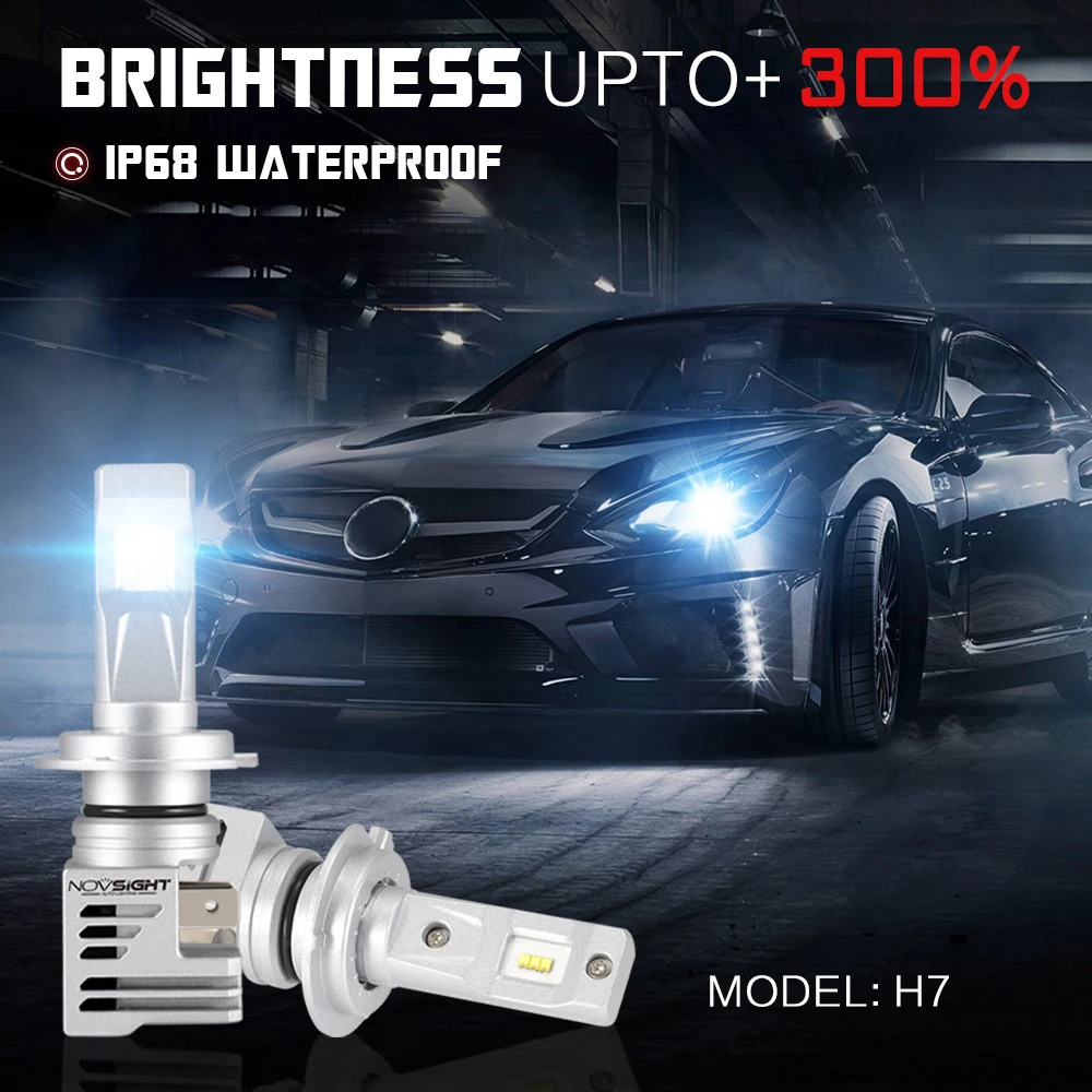 Novsight H7 H4 H3 H1 Светодиодные Автомобильные фары 6000K 10000лм пара автомобильных фар H11 9005 9006 HB2 Hi/lo луч авто фары лампы