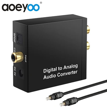 

AOEYOO Digital to Analog L/R RCA Jack Audio Converter 192Khz 24bit Amplifier Spdif Stereo for HDTV Blu Ray DVD