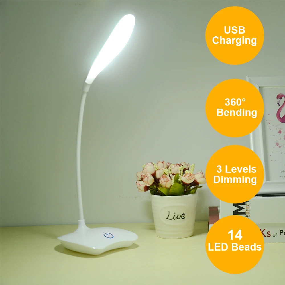 USB Rechargeable LED Stand Desks Table Lamp Adjustable Hose Study Room Light Table Lamp Touch Switch 3 Modes Dimmer Desk Lamps USB Rechargeable LED Stand Desks Table Lamp Adjustable Hose Study Room Light Table Lamp Touch Switch 3 Modes Dimmer Desk Lamps
