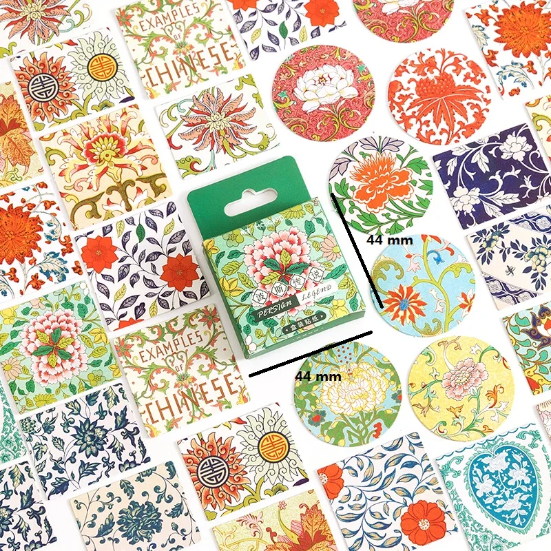 46pcs Persian legend mini paper flower color scrapbooking sticker Phone  Stickers Aesthetic Scrapbook Accessories Stationery