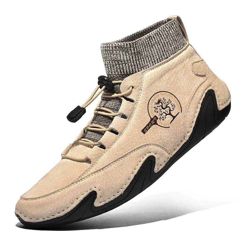

Men's Boots Warm Thick Plush Men's Snow Boots Outdoor Waterproof Men Western Ankle Boots Suede Men Motorcycle Boots Pop Winter