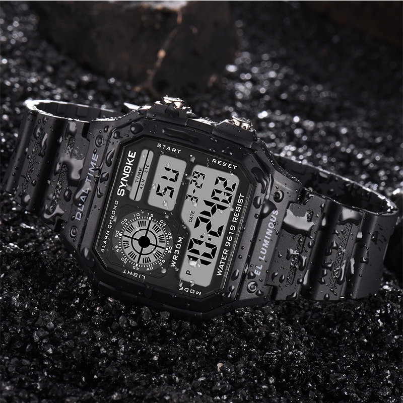SYNOE Men's Sports Watches Digital Watch Life Waterproof Male Chronograph Double Time Wristwatches Watches For Men Electronic 5