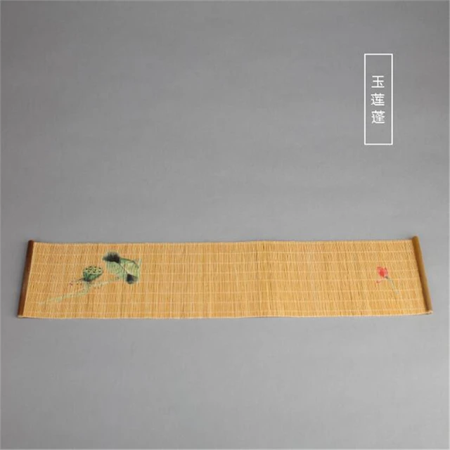 Elegant Tea Tray Napkin Cloth Waterproof Table Runner Tea Mat Tea Ceremony Accessories Handmade Bamboo Curtain Gift 3