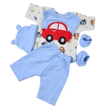 

5pcs Baby Doll Short Sleeve Jumpsuit Bib Suit Blue for 22''-23'' Reborn Doll Dress Up Accessories