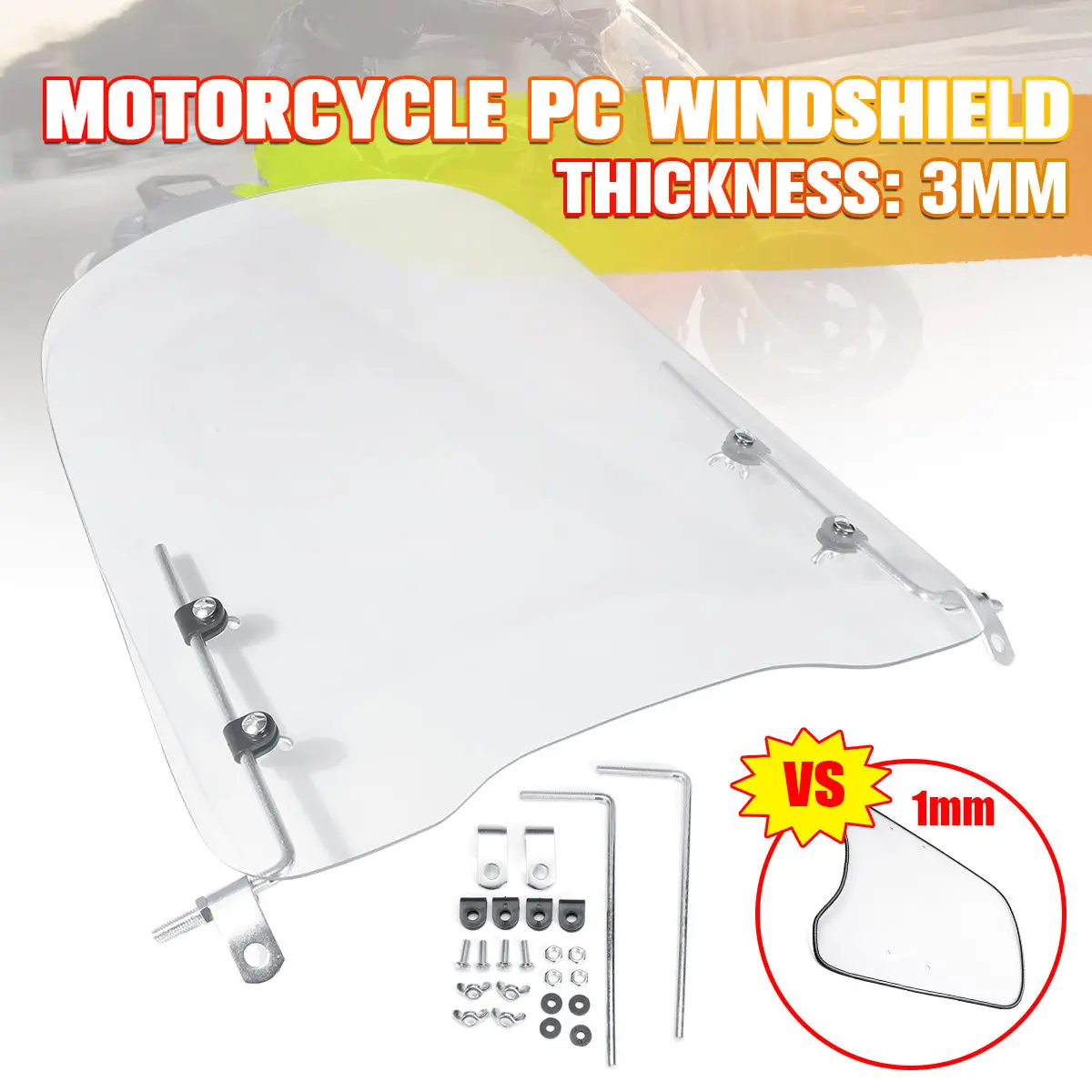Лобовое стекло толстое прозрачное для мотоцикла 3 мм|Козырьки от ветра и ветр.