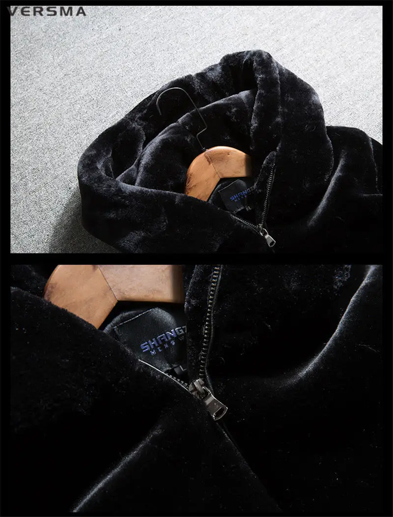 VERSMA корейский стиль Одежда для мужчин Slim Fit ткань искусственный мех куртка пальто толстый бархат Молодежные русские зимние пальто мужские дропшиппинг