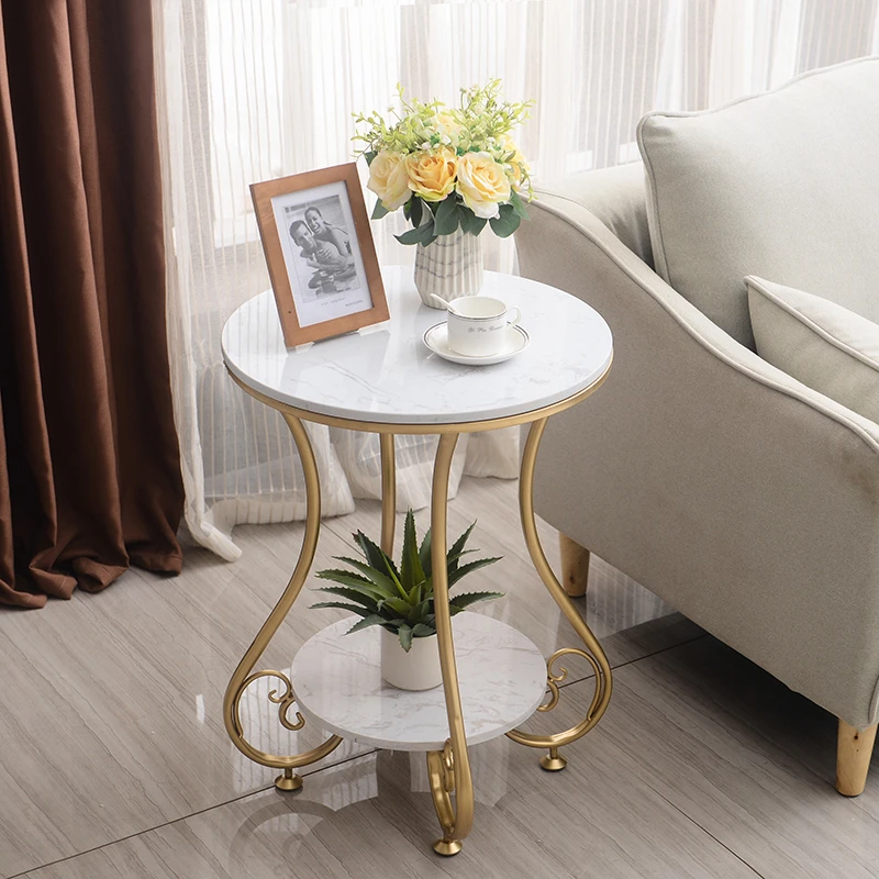 Mesa de centro de mármol lujo, luz nórdica, sofá simple sala de estar, esquina individuales de dos pisos| | - AliExpress