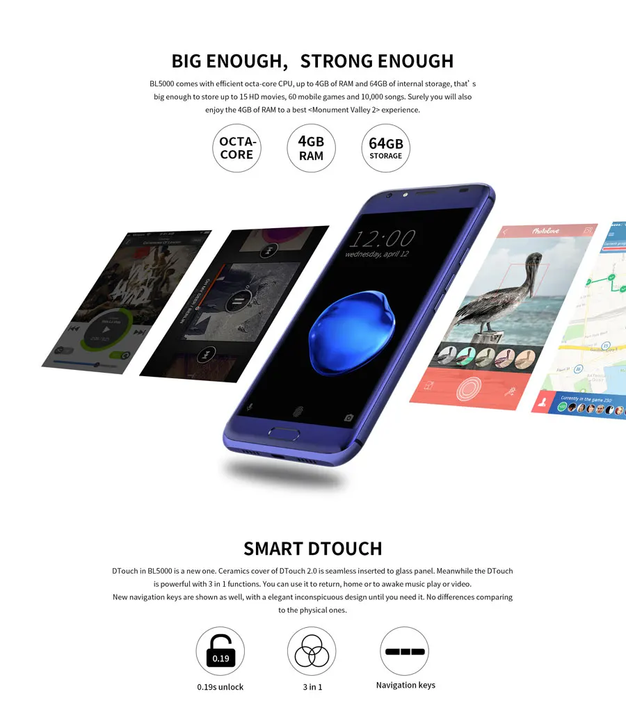DOOGEE BL5000 Двойная камера 13,0 МП Android 7,0 5050 мАч 12V2A Быстрая зарядка 5,5 ''FHD MTK6750T Восьмиядерный 4 Гб ram 64 Гб rom смартфон