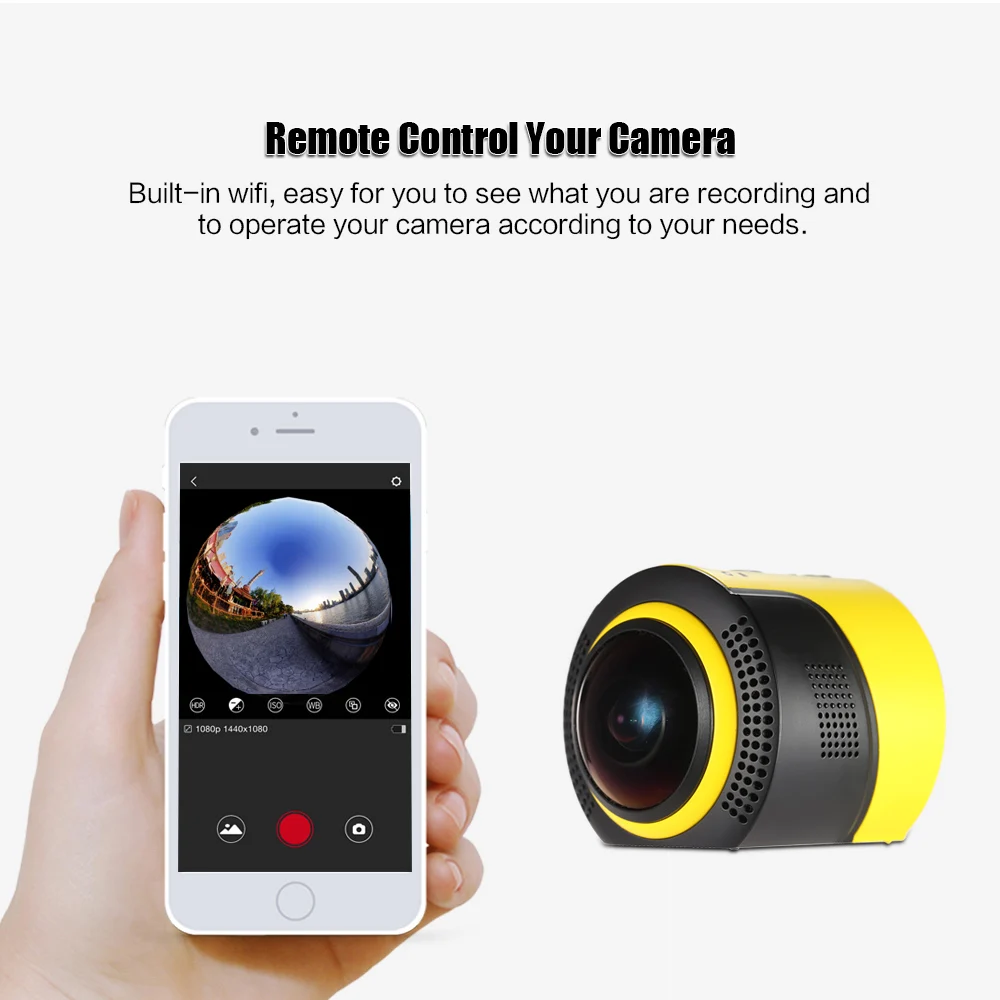 360 градусов панорамная камера Wifi 1080P 30FPS 8MP камера s для виртуальных очков VR экшн Спортивная уличная камера видеокамера DVR