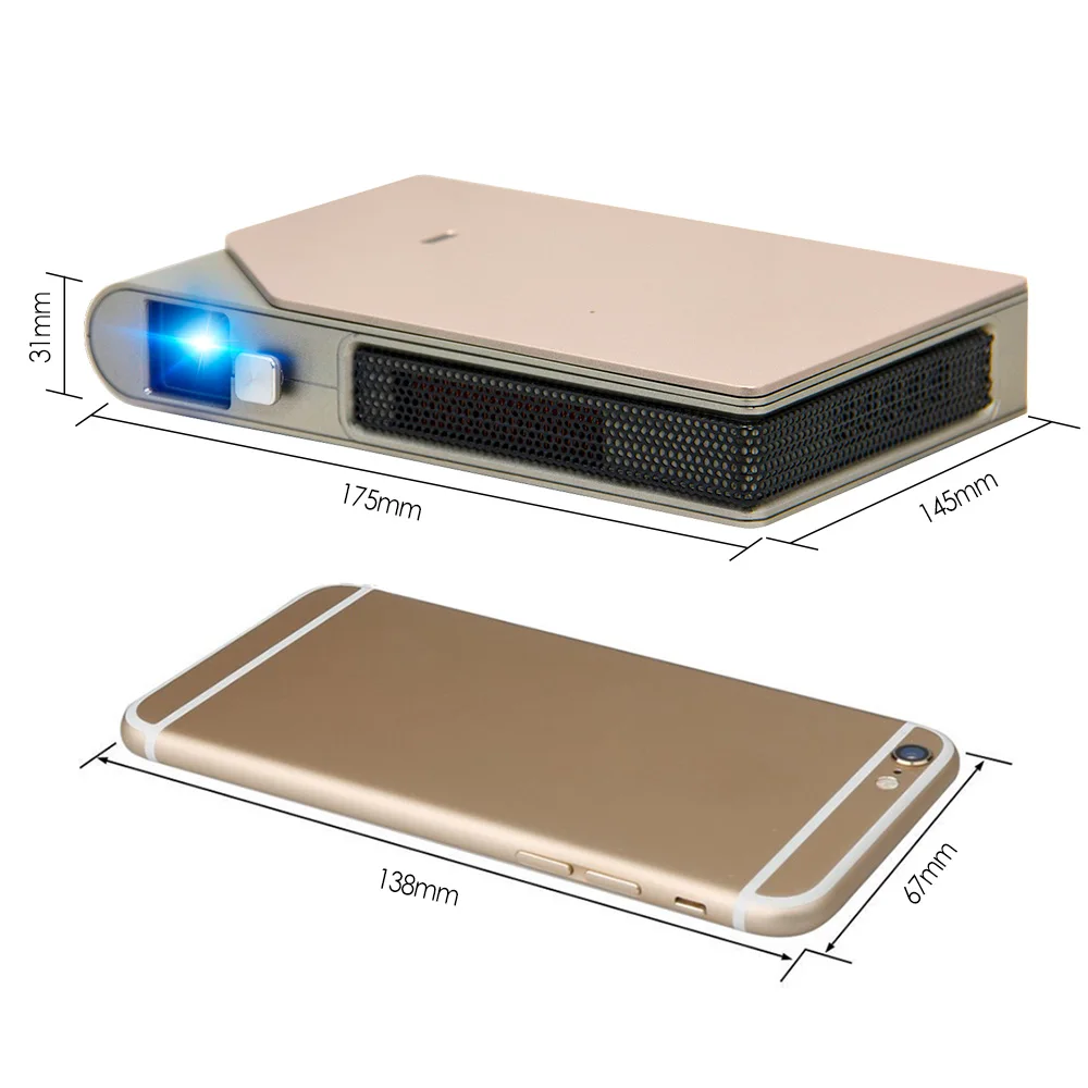 CAIWEI S7W 3D DLP карманный проектор Full HD Домашний кинотеатр видео 4k Луч портативный