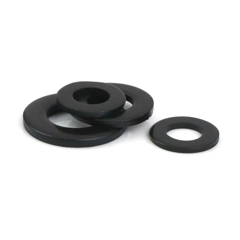 Black Plated 304 Stainless Steel Flat Washer Set - Assorted Sizes (1 to 50 Pieces)