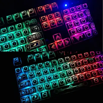 

RGB 104 Keycaps ANSI Layout OEM ABS Shot Backlit Keycap For Cherry MX gh60 poker
