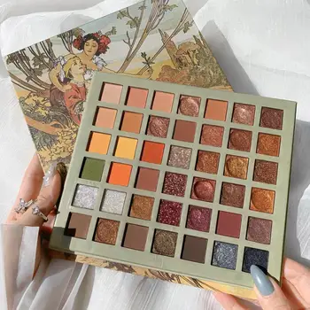 

42 Colors Retro Eyeshadow Palette Matte Glitter Pigment Waterproof Long-lasting Non-smudge Diamond Metallic Eye Makeup Cosmetic
