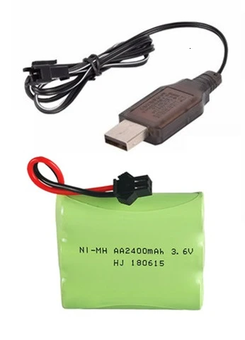 Модель M) Ni-MH 3,6 v 2400mah батарея+ USB зарядное устройство для радиоуправляемых игрушек автомобиль Танк Поезд Робот Лодка пистолет AA 3,6 v перезаряжаемый аккумулятор - Цвет: White