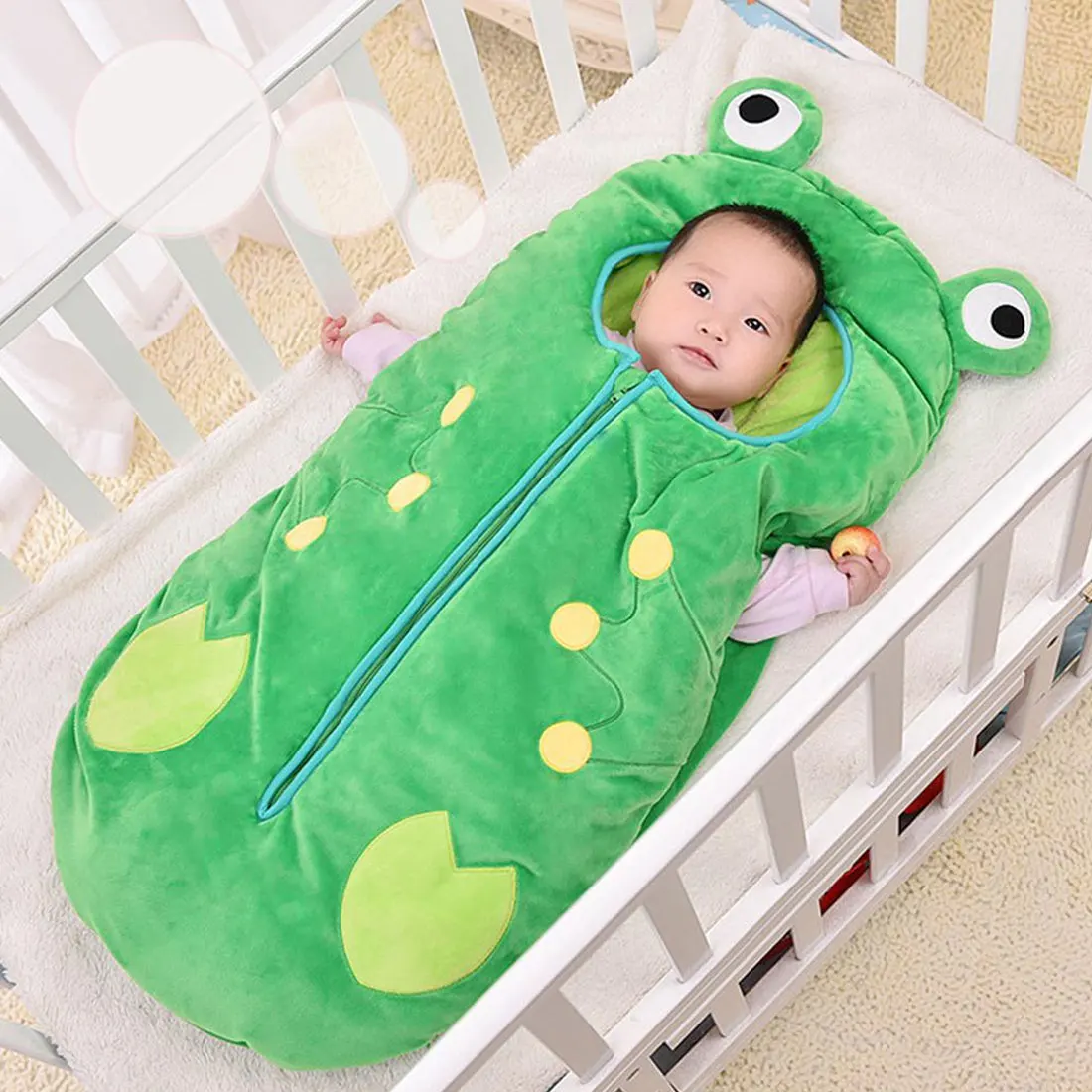 Winter Cold-proof Baby Sleeping Bag cute Cartoon Frog Style Baby Sleeping Bag Soft Cotton Thick frog Sleeping Bags