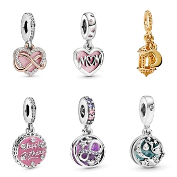 

The New High-quality 925 Sterling Silver Arabic Lanterns, Infinite Heart-shaped, Pink Birthday Cake Ladies Diy Fashion Charm