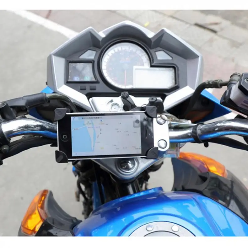 Black Universal Motorcycle Mobile Phone Navigation Fixed Bracket Bicycle Motorbike Accessories for 3.5-7 Inch Mobile Phones